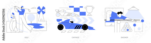 Professional sport abstract concept vector illustrations.
