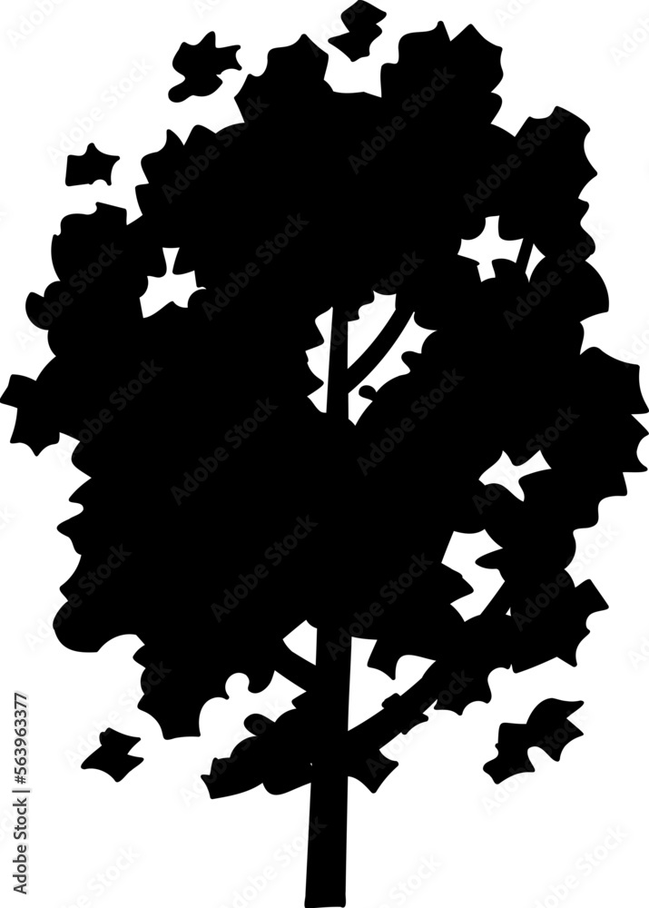 Obraz premium decoration side view tree illustration.