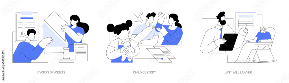 Lawyer services abstract concept vector illustrations. Lawyer services abstract concept vector illustrations.