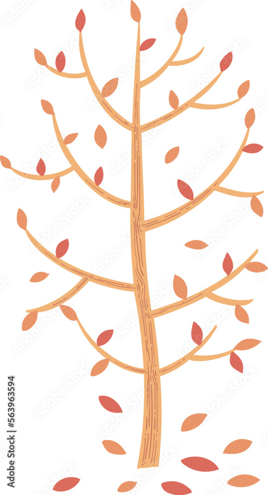 Obraz premium decoration side view tree illustration.