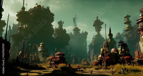 Fantasy Environment like Alice in borderland - This Illustration is made with AI photo