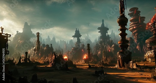 Fantasy Environment like Alice in borderland - This Illustration is made with AI