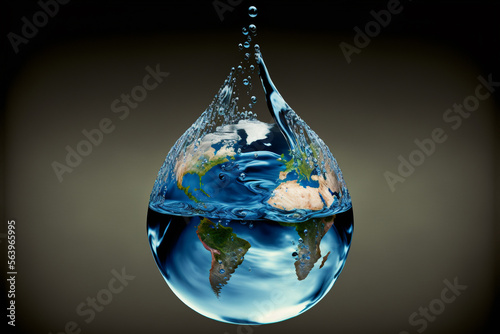 Fotomurale earth in the shape of a drop from two hands