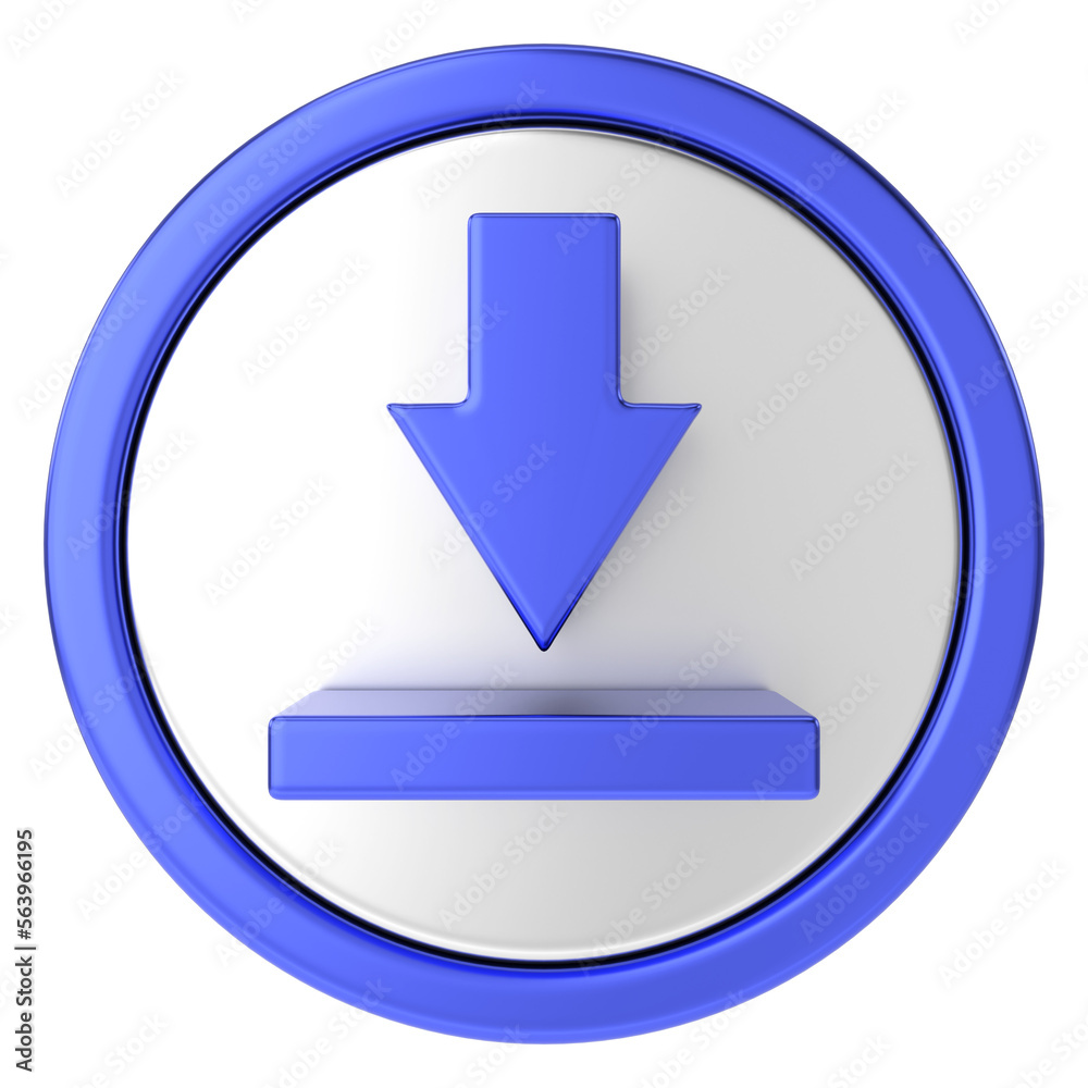 Download button. Download icon. 3D illustration. Download button. Download icon. 3D illustration.