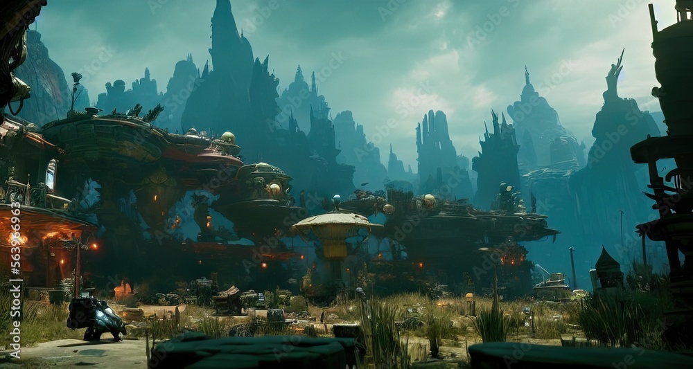 Fantasy Environment like Alice in borderland - This Illustration is made with AI Fantasy Environment like Alice in borderland - This Illustration is made with AI