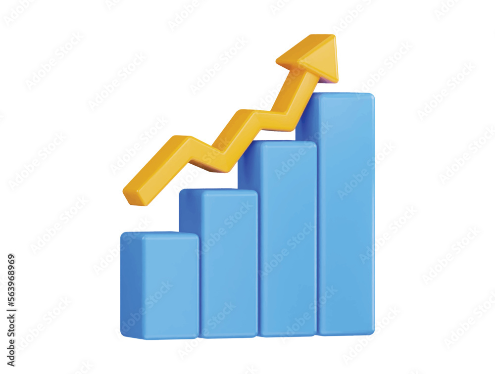Business grow 3d vector icon illustration Business grow 3d vector icon illustration