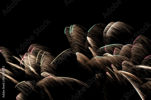 Real fireworks photography and abstract colorful fireworks background