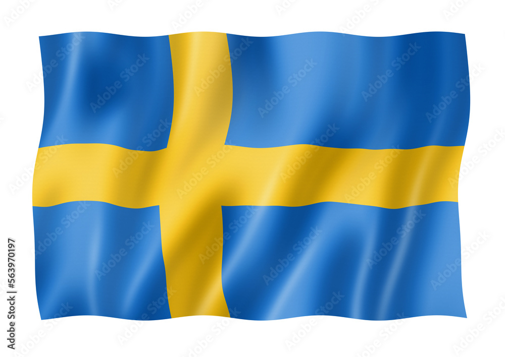 Swedish flag isolated on white Swedish flag isolated on white