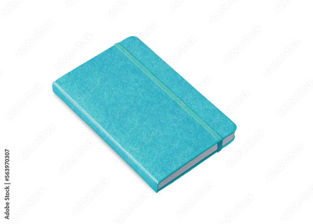 Aqua blue closed notebook isolated on white Aqua blue closed notebook isolated on white