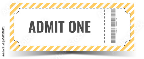 Admit one. blank ticket template. Concert ticket, lottery coupons. Vector coupon