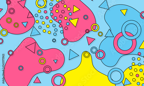 90s Pattern. Fun Background. Color Abstract Print.