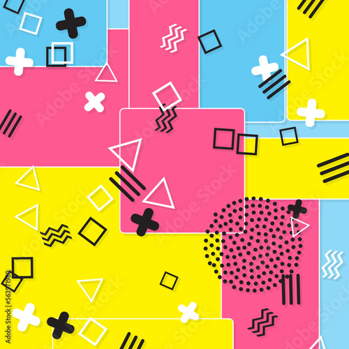 90s Pattern. Fun Background. Color Abstract Print.