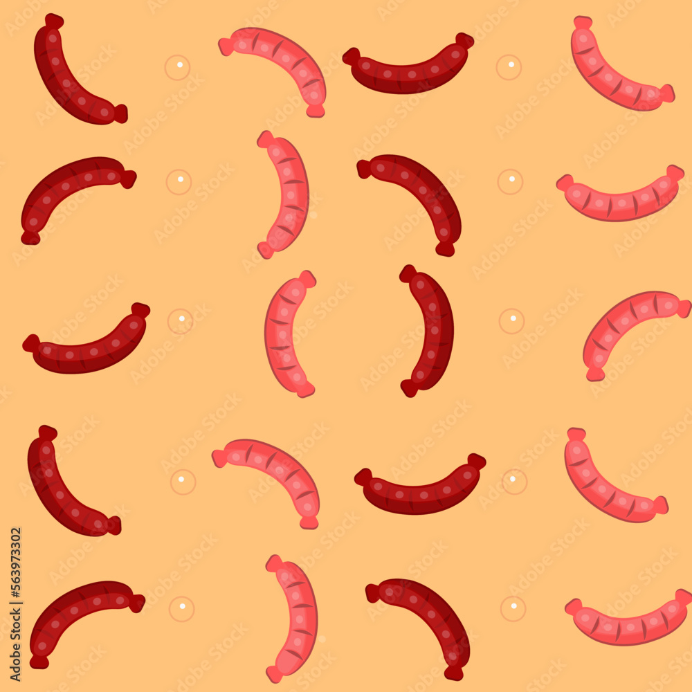 Samless pattern with sausages Samless pattern with sausages