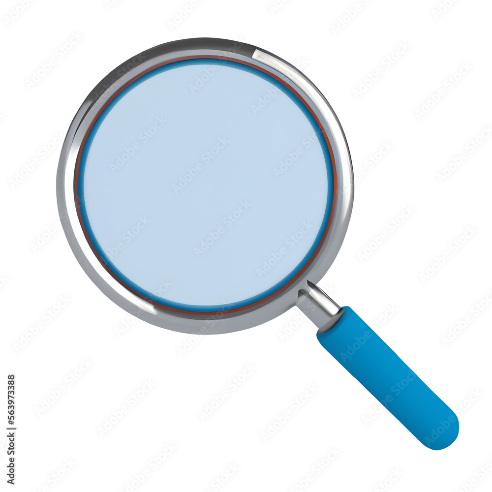 3D render of a magnifying glass 3D render of a magnifying glass