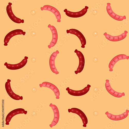 Samless pattern with sausages