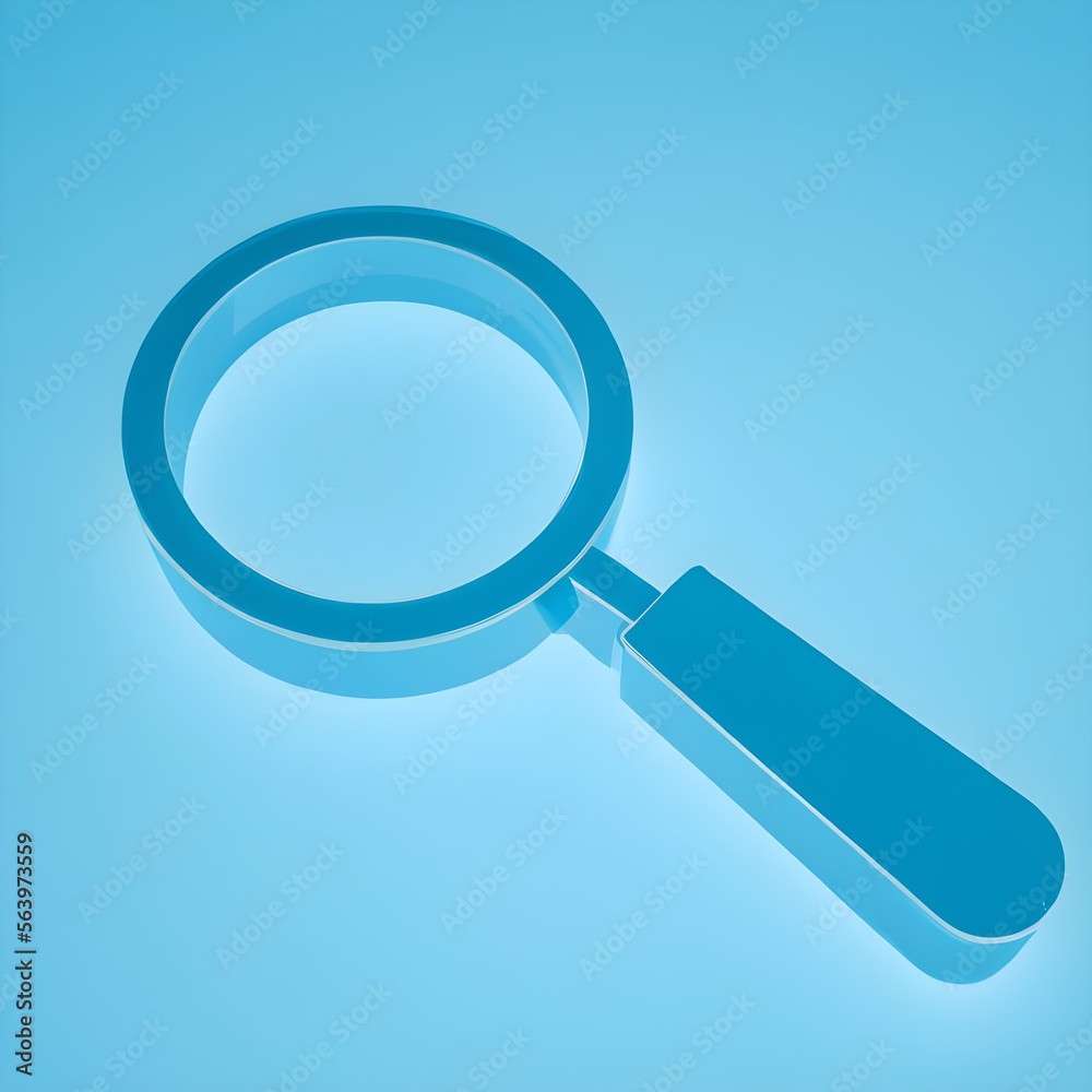 3D render of a magnifying glass 3D render of a magnifying glass