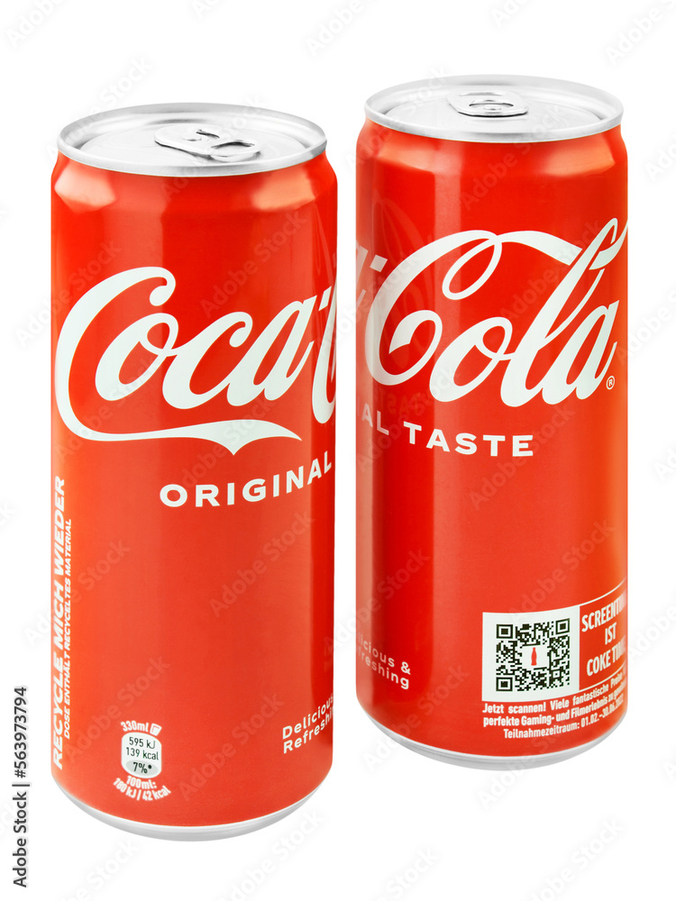 Coca Cola Dosen Ohne Pfand Kaufen 2 Dosen Coca-Cola Original Taste und Hintergrund transparent PNG cut