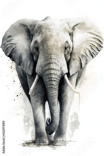 African Elephant illustration  elephant illustration in white background  Wildlife day illustration  Elephant in the wild  Wild life Series 