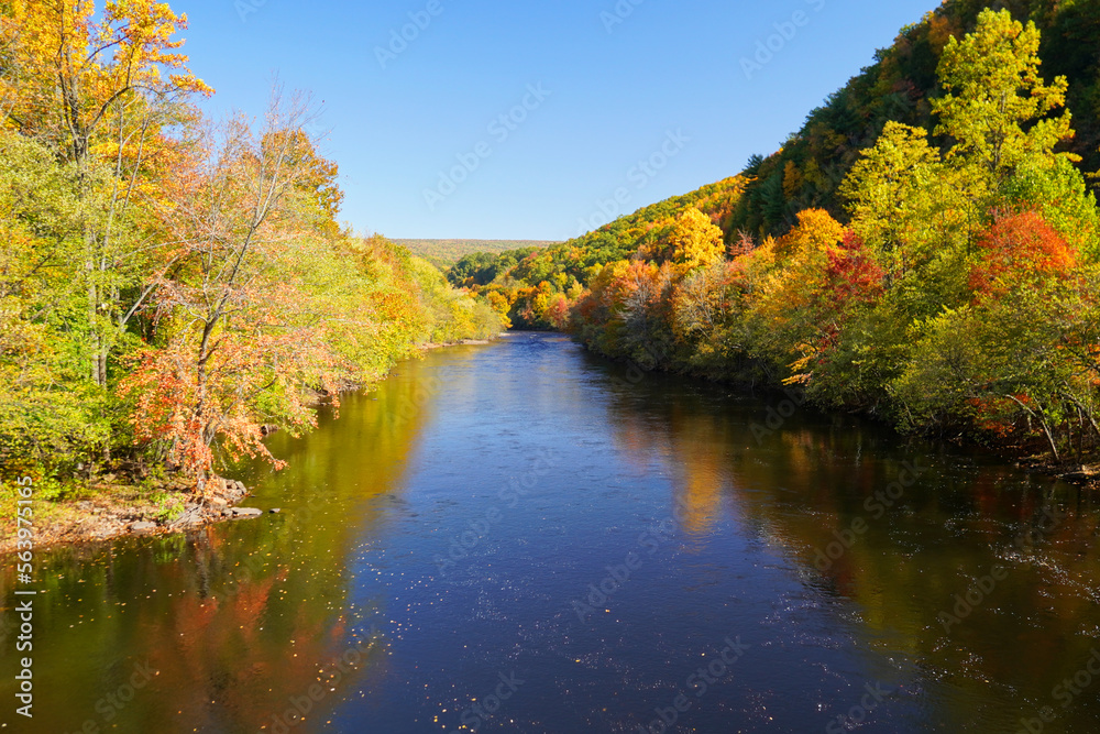 Lehigh River in Pennsylvania in Autumn