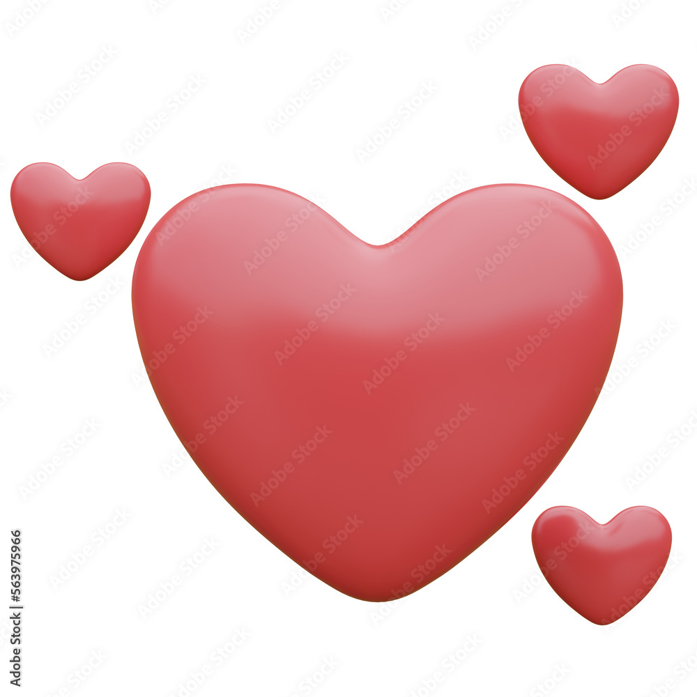 Heart Valentine day 3d element