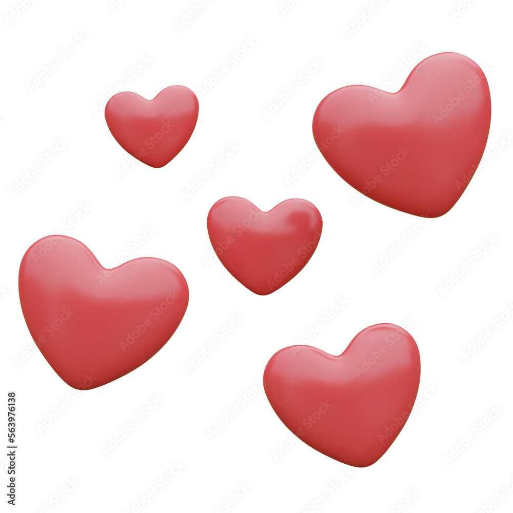 Heart Valentine day 3d element