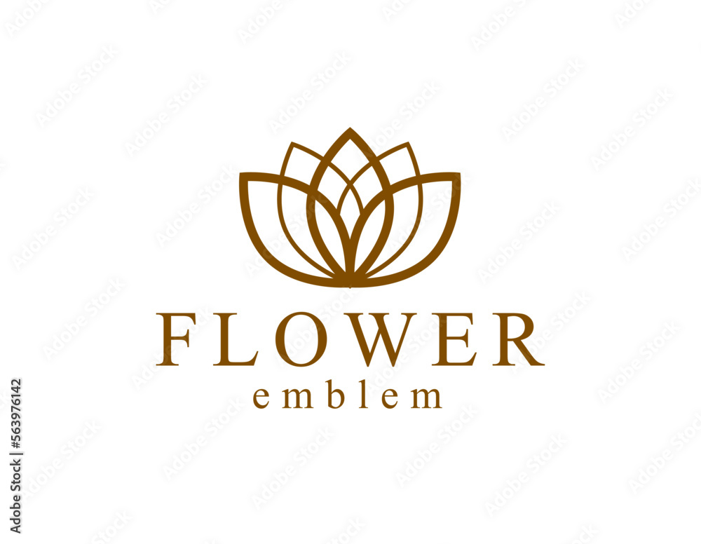 Geometric linear style vector flower logo or emblem isolated on white, sacred geometry floral symbol line drawing emblem, blossoming flower hotel or boutique or jewelry logotype. Geometric linear style vector flower logo or emblem isolated on white, sacred geometry floral symbol line drawing emblem, blossoming flower hotel or boutique or jewelry logotype.