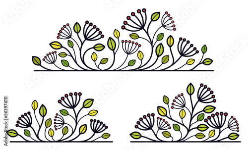 Beautiful linear floral vec...