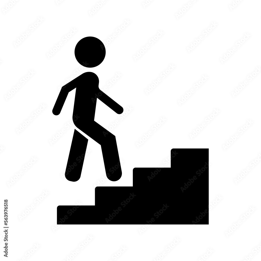 Upstairs icon sign. Career Symbol. flat design. Vector illustration.
