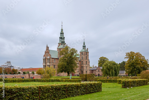 Outdoor exterior scenery of the King's Garden around Rosenborg Castle, 