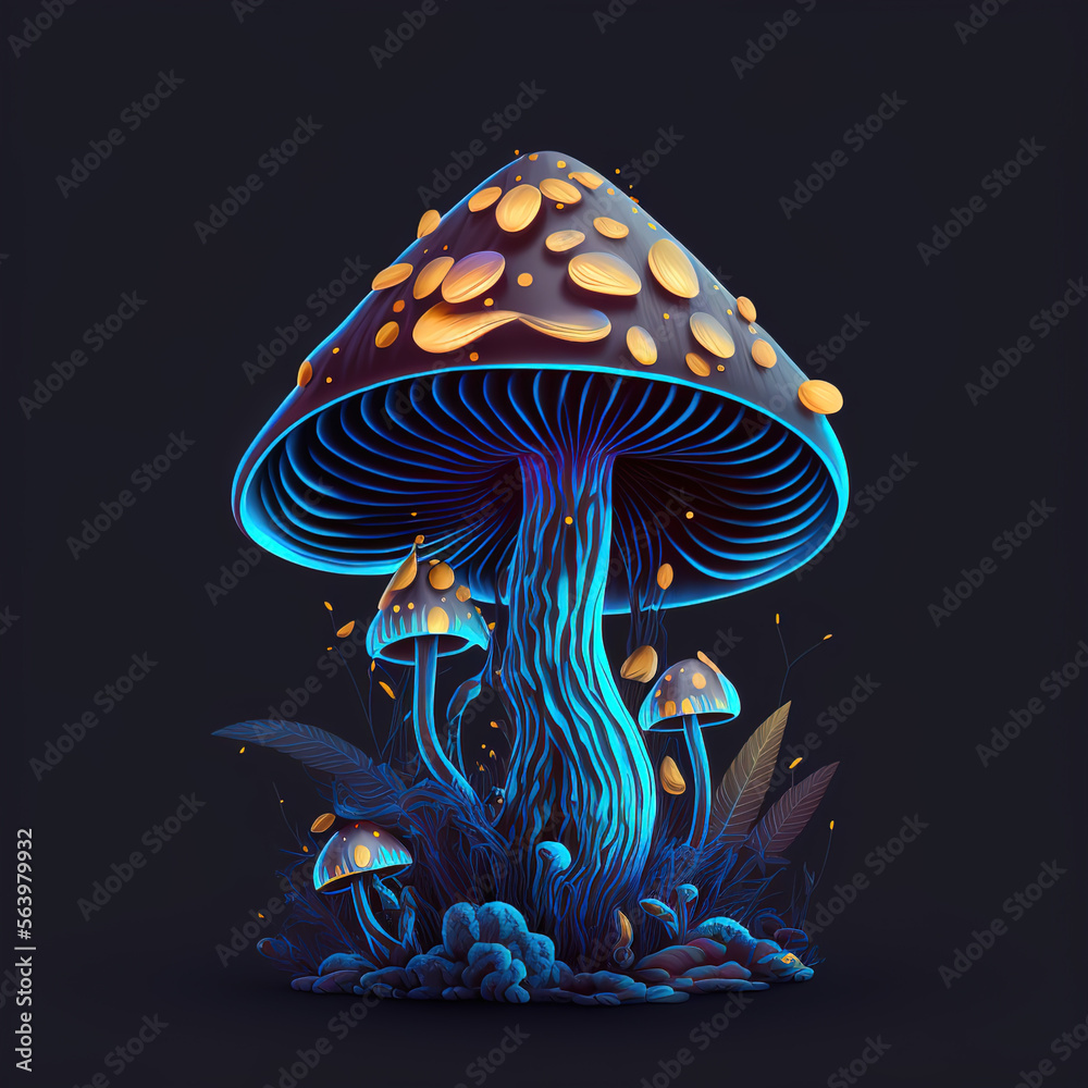 magic mushroom in the night magic mushroom in the night
