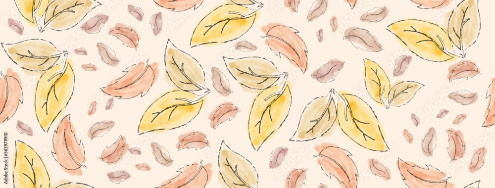 Seamless pattern with autumn leaves. Illustration for creative design, simple backgrounds, textiles, banners and textures.