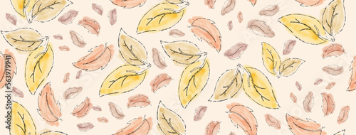Seamless pattern with autumn leaves. Illustration for creative design, simple backgrounds, textiles, banners and textures.