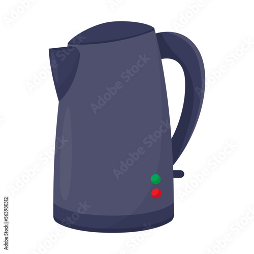 Modern electric kettle for heating boiling water with temperature maintenance. Electronic appliances for home vector illustration. Household, technology, interior concept