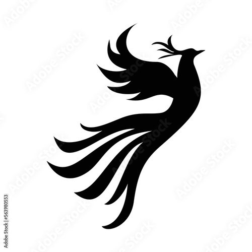 phoenix silhouette design. fire bird in mythology.