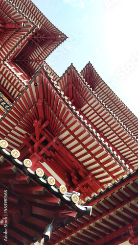 red traditional temple building for worship