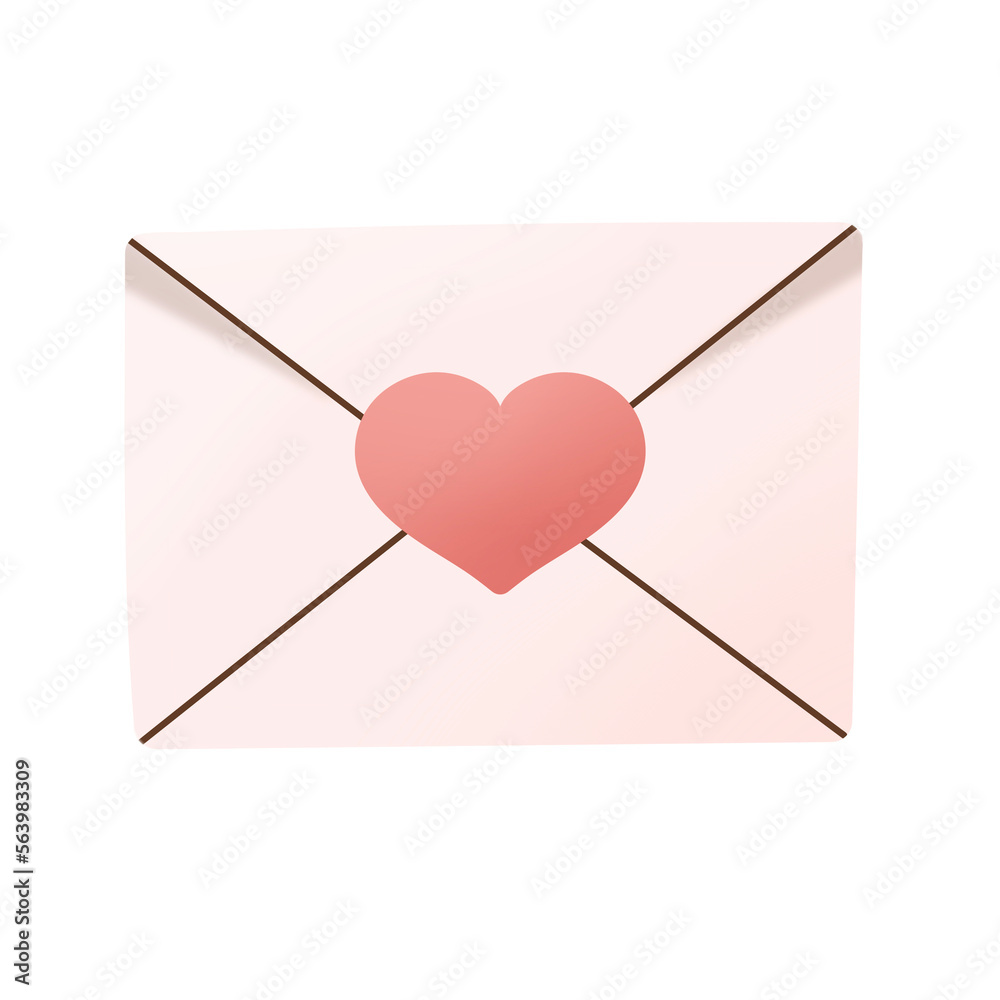 Pink Valentine’s Day heart envelope Pink Valentine’s Day heart envelope