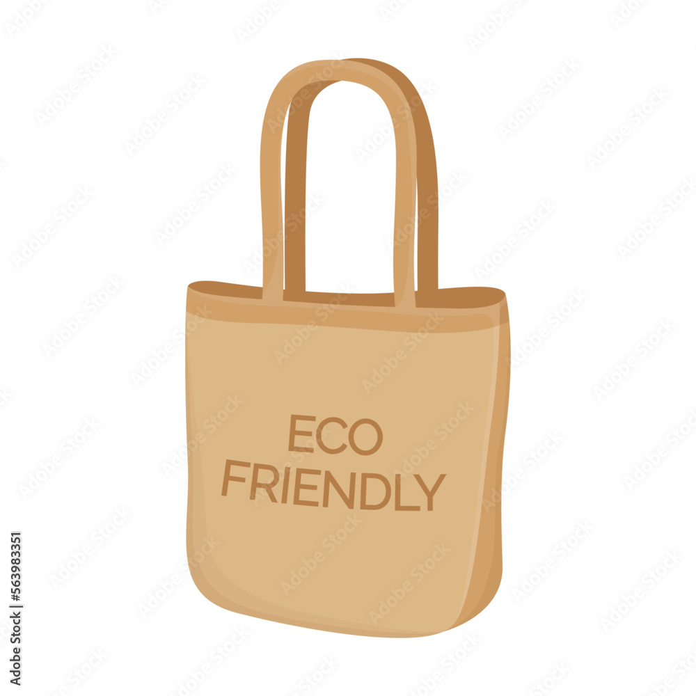 Recyclable paper bag vector illustration. Cartoon drawing of eco friendly packaging for grocery shopping in store isolated on white background. Recycling, ecology, environment concept Recyclable paper bag vector illustration. Cartoon drawing of eco friendly packaging for grocery shopping in store isolated on white background. Recycling, ecology, environment concept