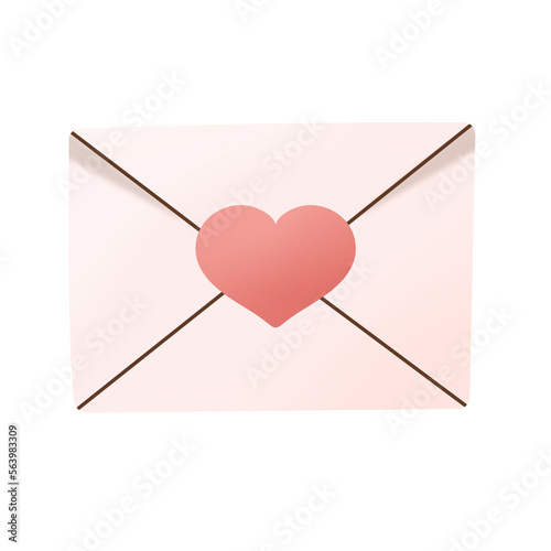 Pink Valentine’s Day heart envelope 
