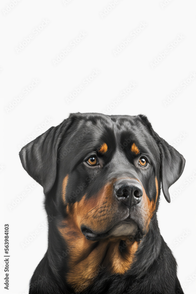 Rottweiler dog white background, Generative AI Rottweiler dog white background, Generative AI