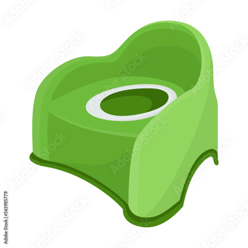Potty chair for babies vector illustration. Furniture for lavatory or baby room isolated on white background. Childhood, hygiene concept