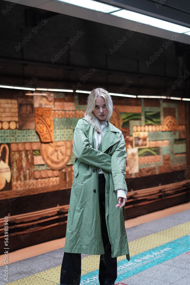 Fototapeta premium with Olga in subway