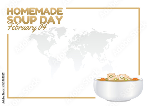 vector graphic of homemade soup day good for national homemade soup day celebration. flat design. flyer design.flat illustration.