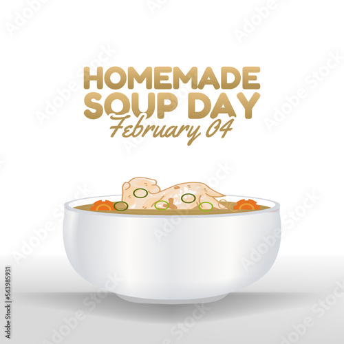 vector graphic of homemade soup day good for national homemade soup day celebration. flat design. flyer design.flat illustration.