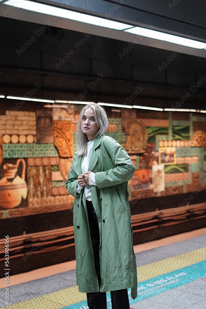 Naklejka premium with Olga in subway