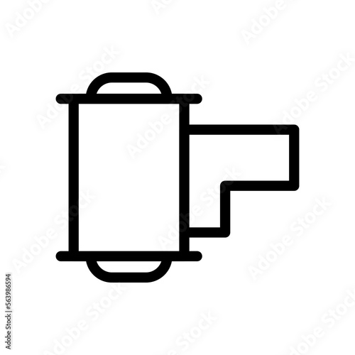 Videotape icon line isolated on white background. Black flat thin icon on modern outline style. Linear symbol and editable stroke. Simple and pixel perfect stroke vector illustration