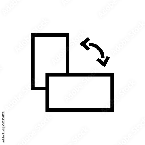 Replace icon line isolated on white background. Black flat thin icon on modern outline style. Linear symbol and editable stroke. Simple and pixel perfect stroke vector illustration