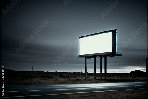 blank billboard or road sign on the highway