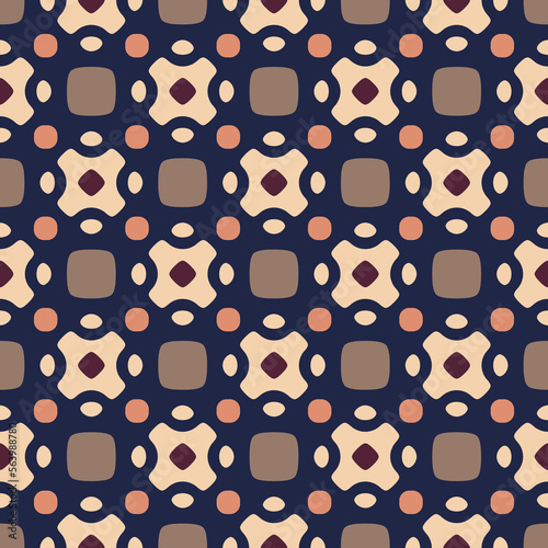 Retro geometric motif element seamless pattern.