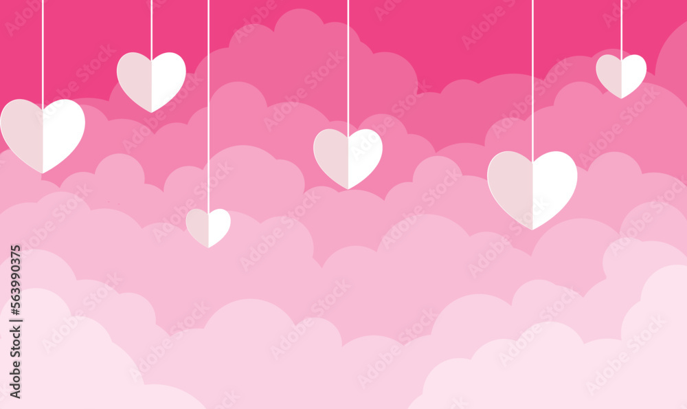 Happy valentines day pink red heart love shape cute wallpaper background backdrop for social media content creators.