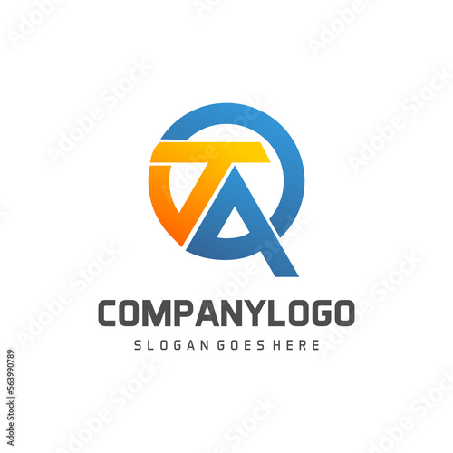 initial letter ta logo design vector photo